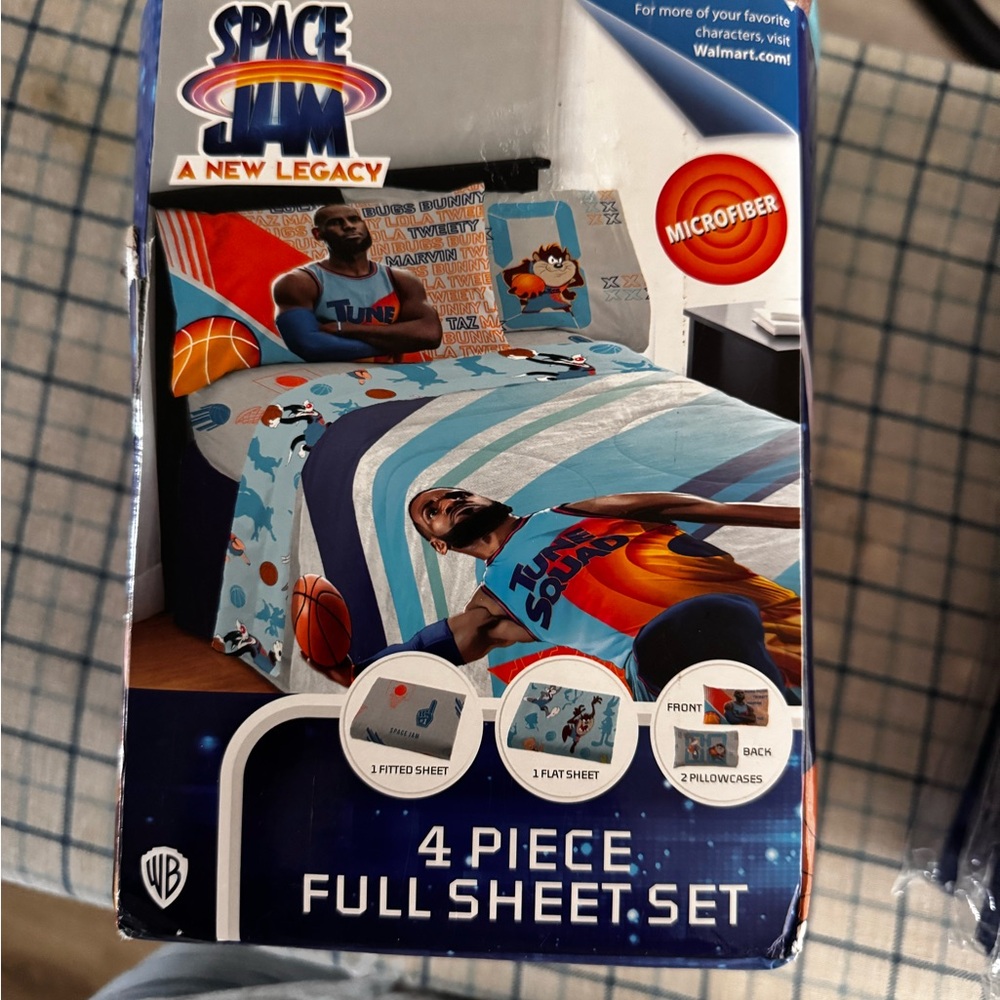 4 Piece Full Sheet Set - Blue and White